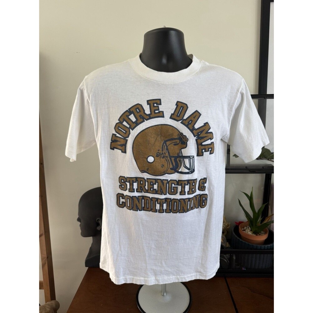 VTG 80s Notre Dame Fighting Irish Strength Conditioning Football Single Stitch